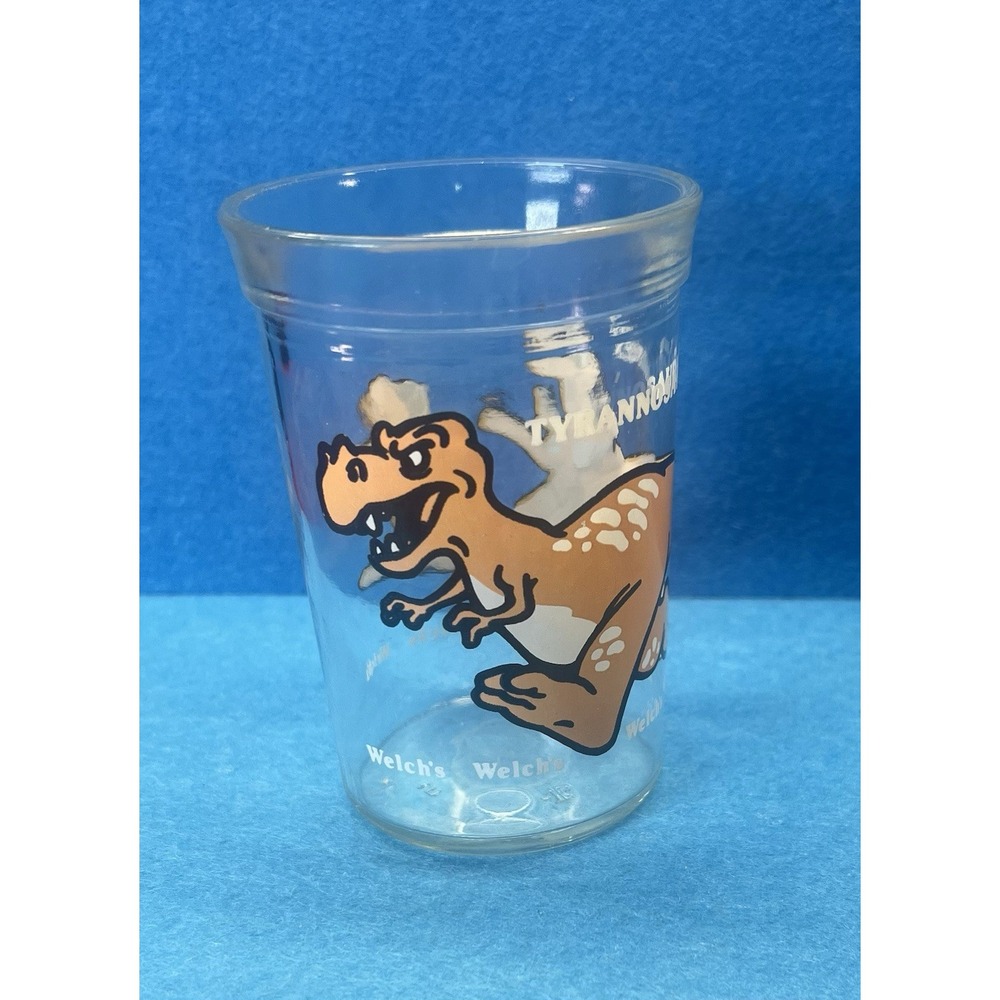 Welch's Jelly Jar Glass 1988 Tyrannosaurus Rex Dinosaur Vintage!